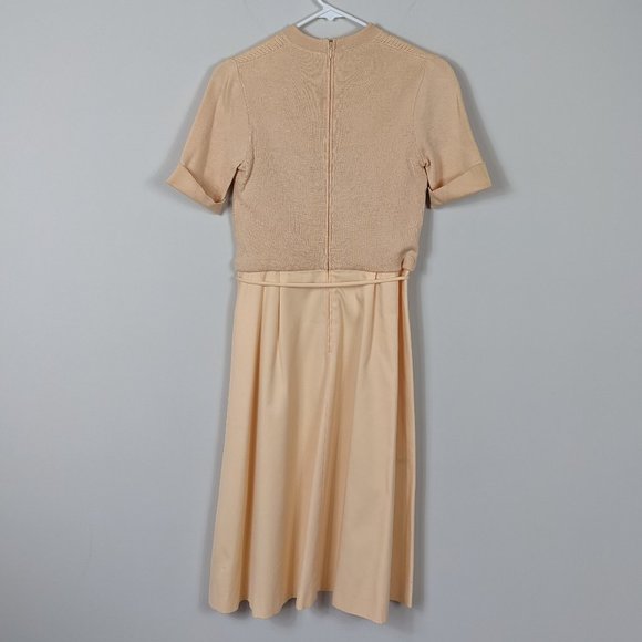 Vintage CIAO Ltd. 1980's Career Wear Belted Sweater Dress 100% Cotton - Picture 2 of 5